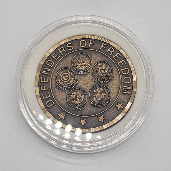 NOBLE EAGLE ENDURING FREEDOM DEFENDERS OF FREEDOM Sept 11th, 2001 Military Coin - Picture 2 of 6